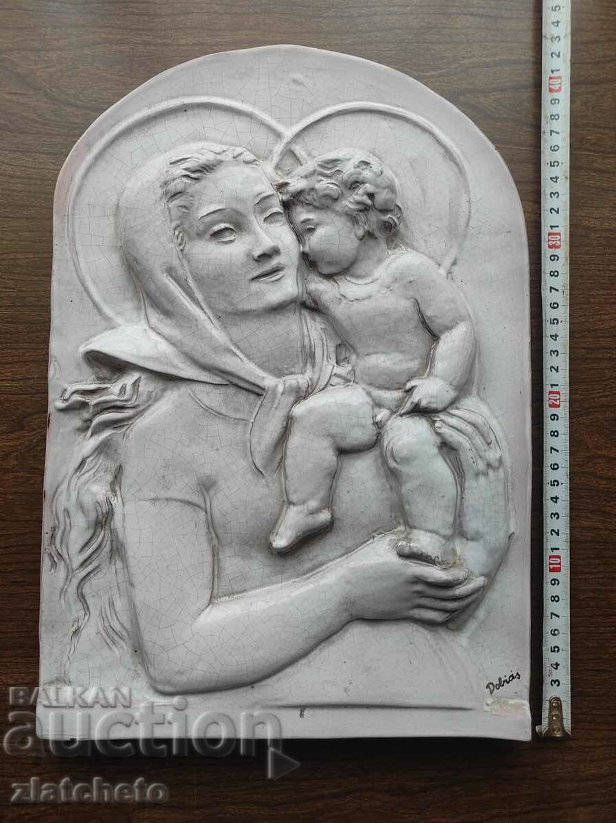 teracotă veche „Madona și copilul”