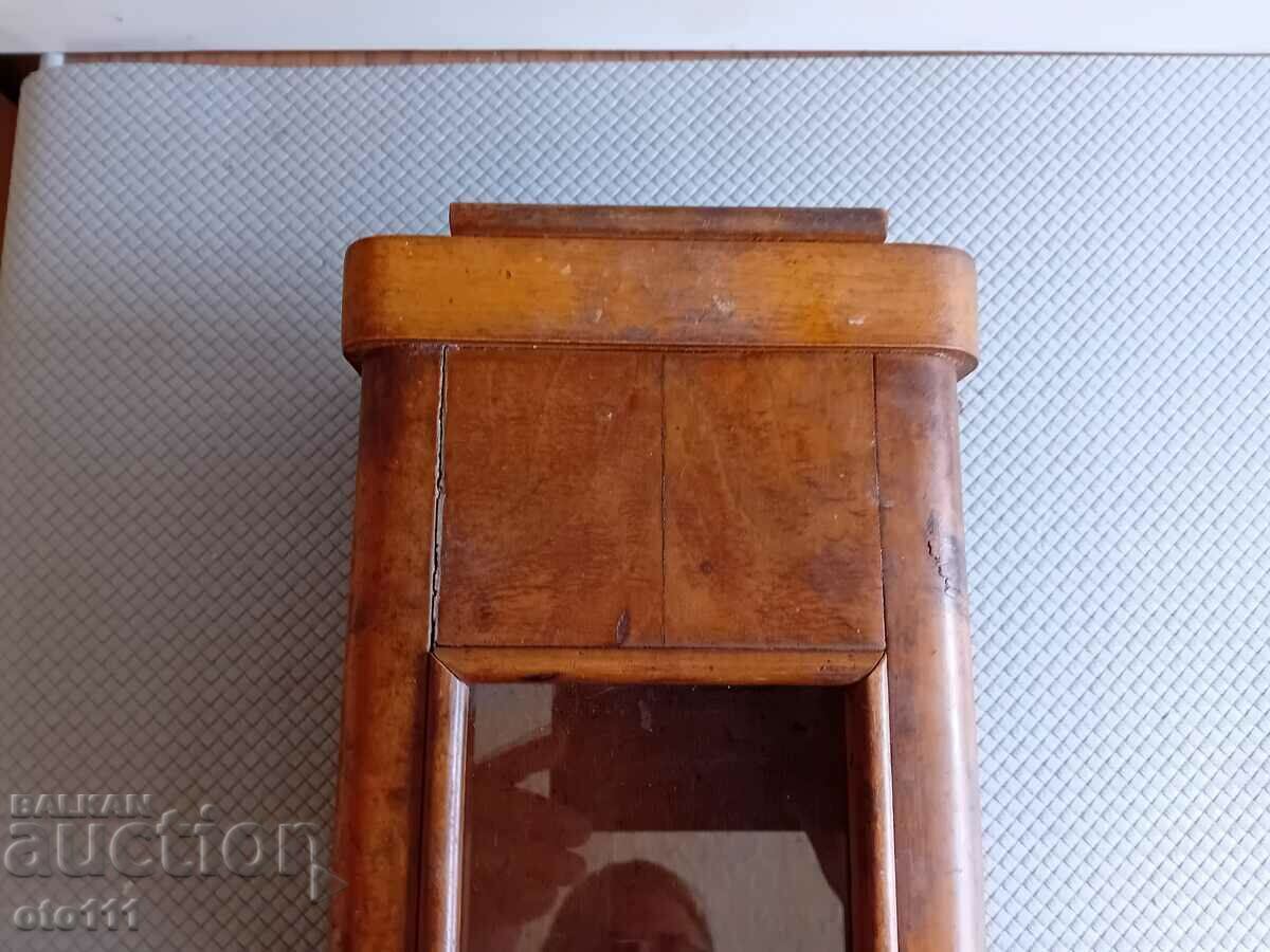 Auction OLD WOODEN CLOCK BOX, ALARM CLOCK Auction OLD WOODEN CLOCK BOX, ALARM CLOCK