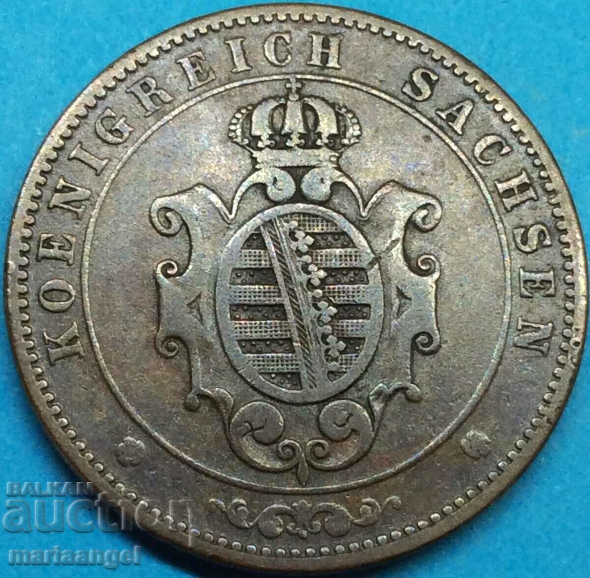 Saxonia 5 Pfennig 1862 Germania Med