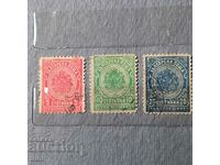 Tax stamps for additional payment 1901 3 pieces