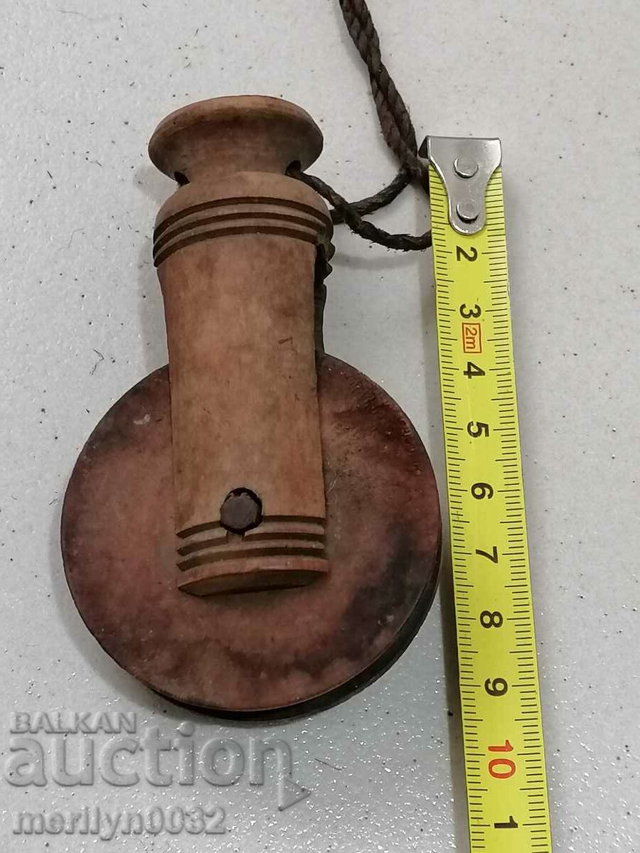 Old roll of wood, polyspast for loom, wooden, primitive - 5 Old roll of wood, polyspast for loom, wooden, primitive - 5
