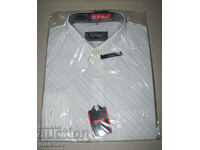 New Men's Shirt Chris Long Sleeve XL 43/44 White Fine Stripe