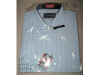 New Men's Shirt Chris Long Sleeve XL 43/44 Sky Blue Stripe