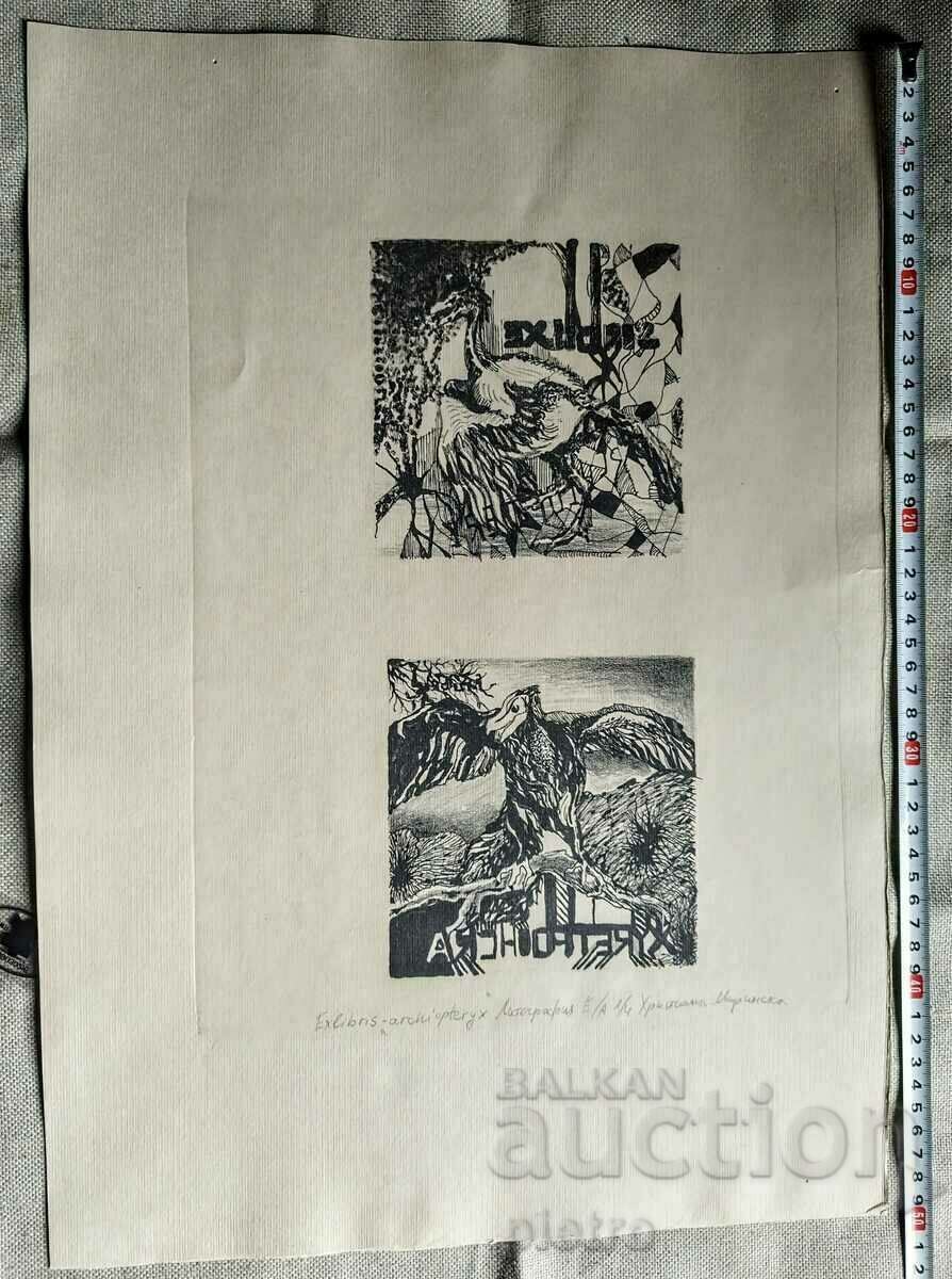 Pictura - Exlibris-archiopteryx Litografia E/A 1/4 Christ...