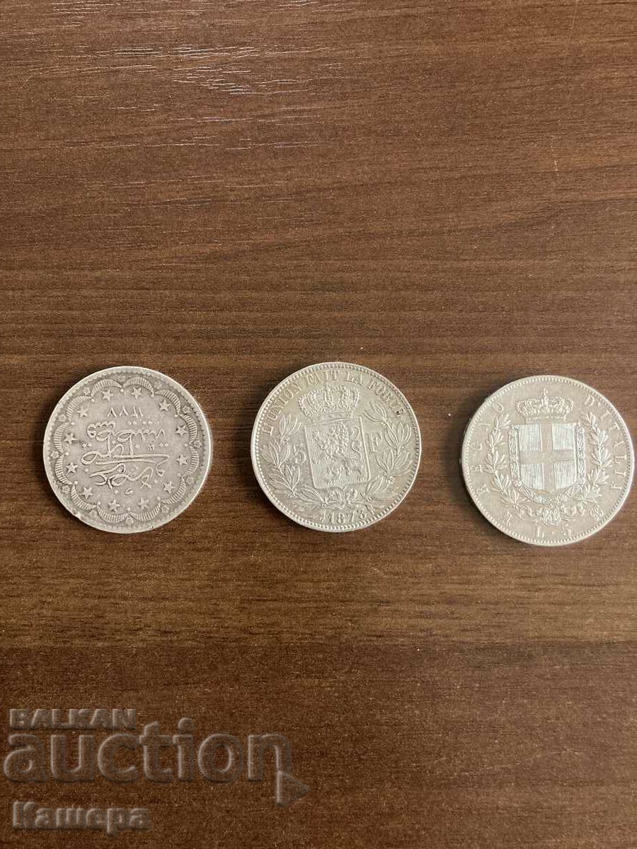 Lot de trei monede de argint