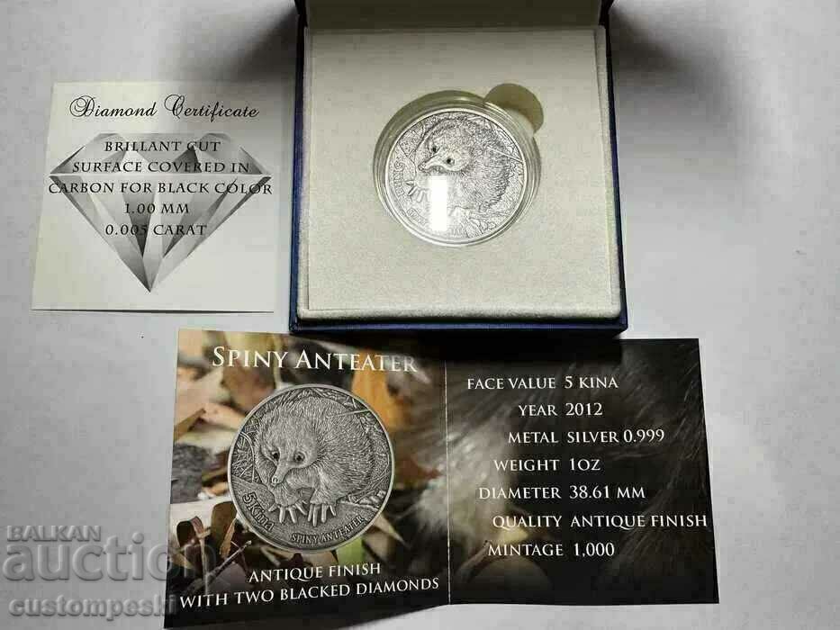 Silver coin SPINY ANTEATER 1 oz 5 Kina Papua New Guinea Silver coin SPINY ANTEATER 1 oz 5 Kina Papua New Guinea