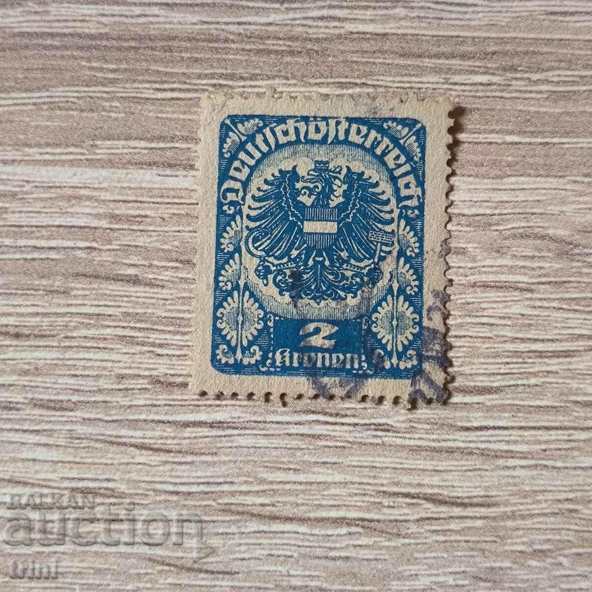 Австрия 1920 г. Хералдика 2 крони