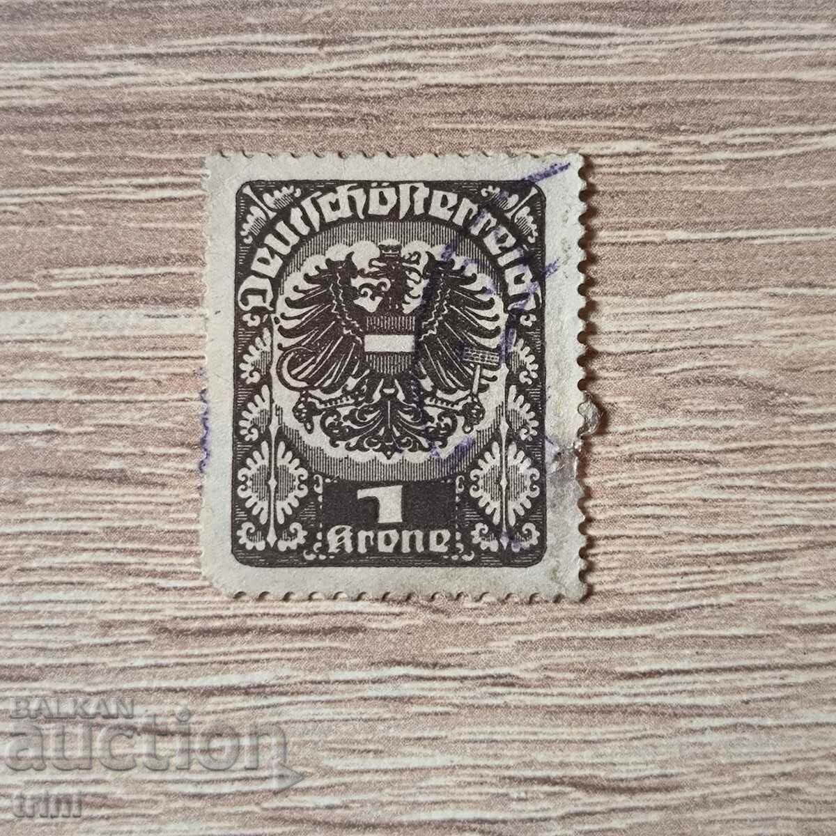 Austria 1920 Heraldry 1 kroner