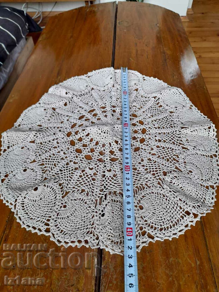 Auction Old knitted tablecloth Auction Old knitted tablecloth