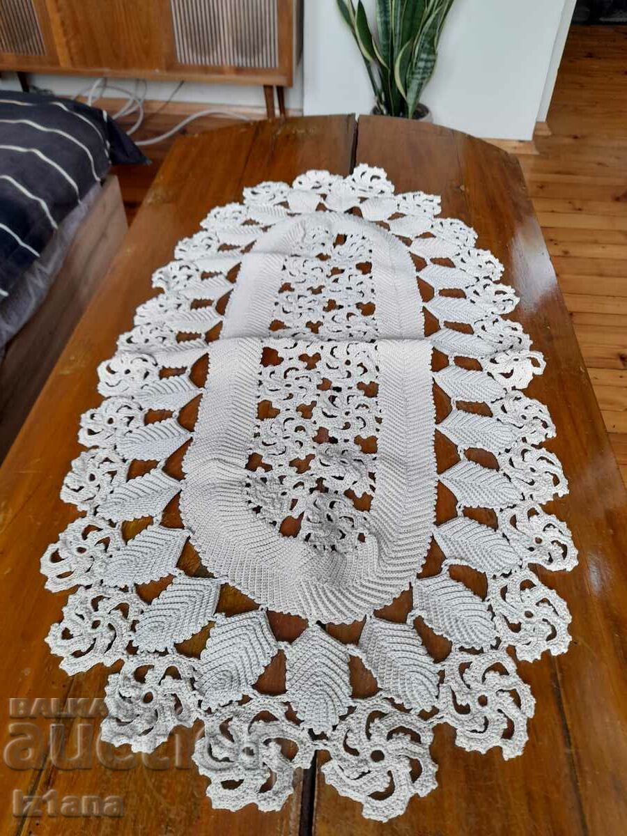 Old knitted tablecloth