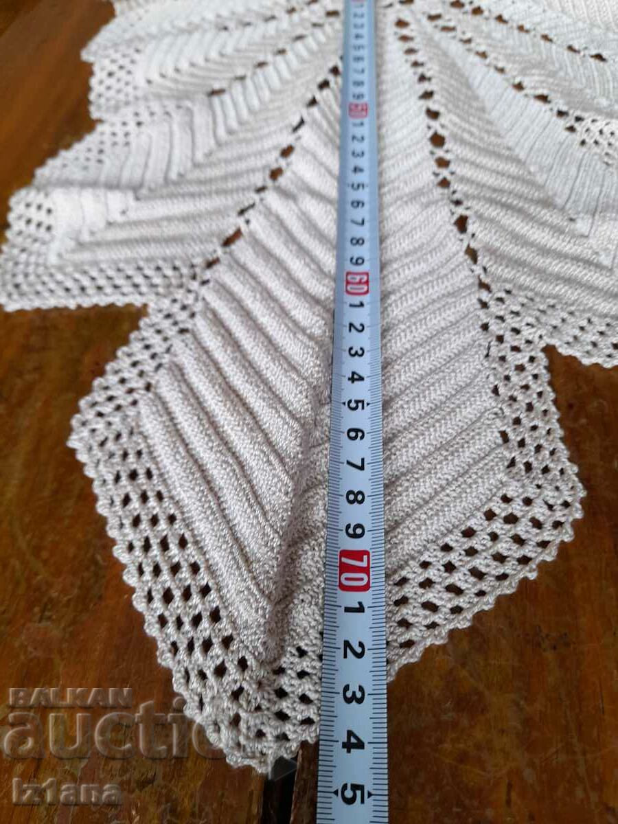 Auction  Old knitted tablecloth