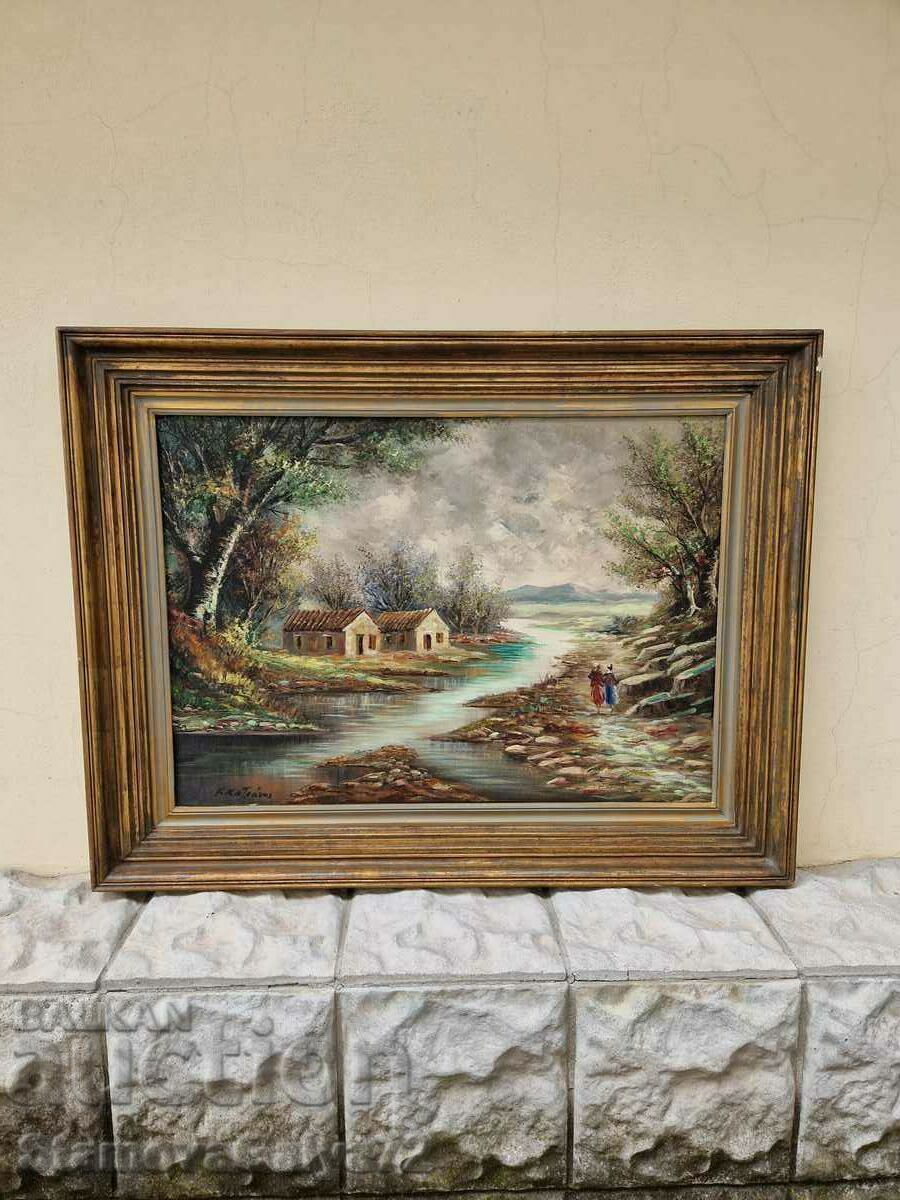 Wonderful antique oil on canvas painting