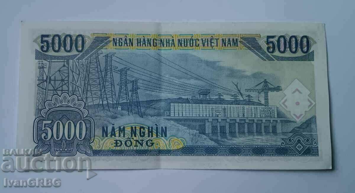 Auction 5000 dong Vietnam 5000 dong Vietnam 1991 Third banknote Auction 5000 dong Vietnam 5000 dong Vietnam 1991 Third banknote