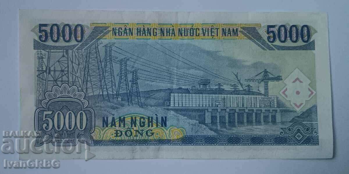 Auction 5000 dong Vietnam 5000 dong Vietnam 1991 Fourth banknote Auction 5000 dong Vietnam 5000 dong Vietnam 1991 Fourth banknote
