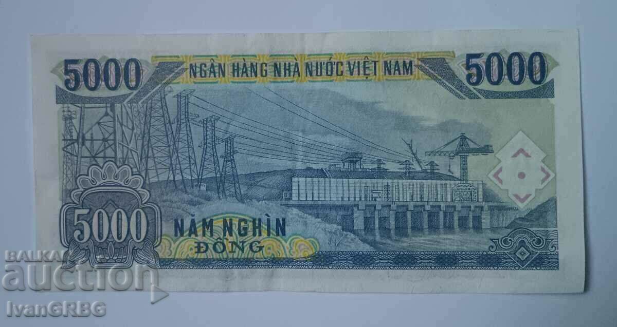 Delivery of 5000 dong Vietnam 5000 dong Vietnam 1991 Fourth banknote Delivery of 5000 dong Vietnam 5000 dong Vietnam 1991 Fourth banknote