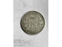 сребърна монета 5 франка Белгия 1873 сребро