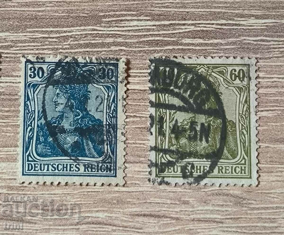 Imperiul German 1920 30 și 60 Pfennig Culori noi