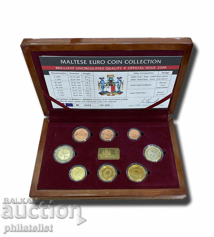 Malta 2008 - complete set from 1 cent to 2 euro BU
