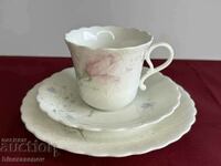 Triple set-Beautiful embossed fine china with markings