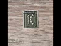 Γερμανία Ράιχ 1921 Νέα καθημερινά 10 γραμματόσημα Pfennig