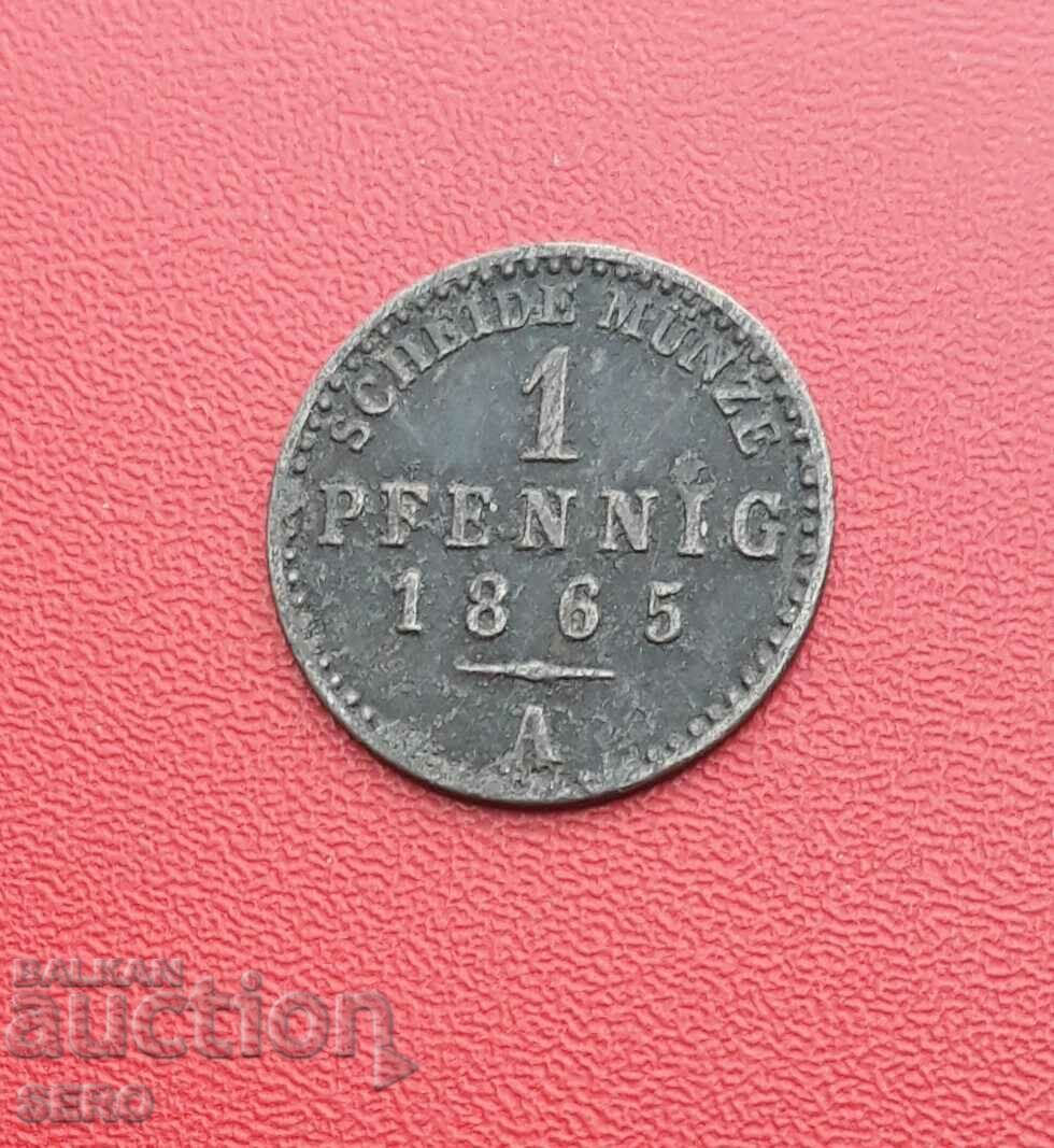 Γερμανία-Σαξονία-Βαϊμάρη-Eisenach-1 pfennig 1865 A