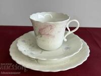 Triple set-Beautiful embossed fine china with markings