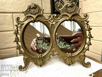 O oglindă frumoasă din alamă din 2 piese din Anglia