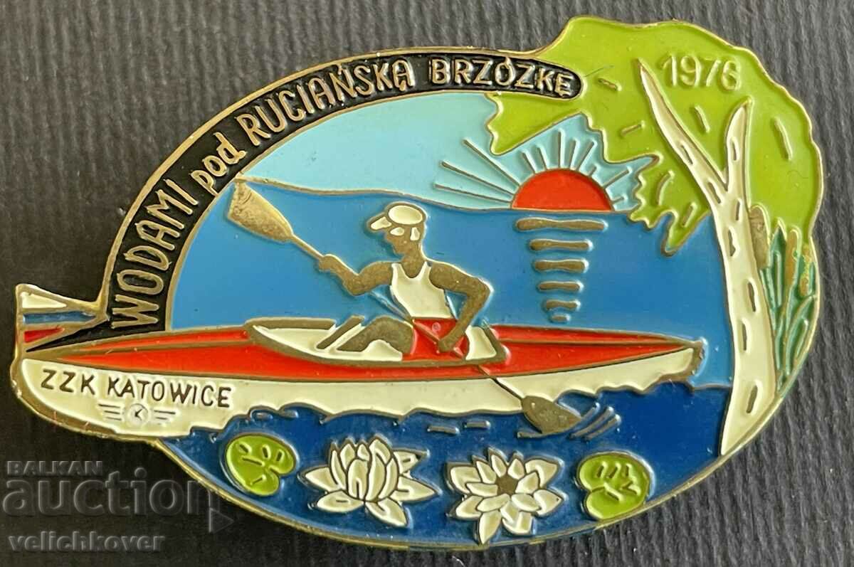 37145 Polonia semn turistic canoe 1976. Pe un șurub