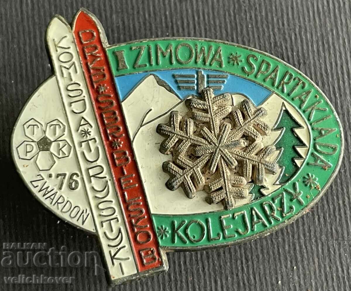 37147 Polonia semn turistic curse de schi 1976 Pe un șurub