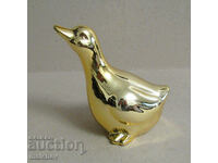 New porcelain figurine Duck 13 cm fully gold plated