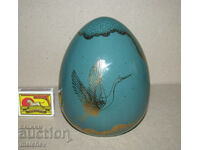 New Large Porcelain Egg 14cm Gilt Flying Crane