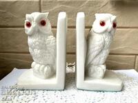 Beautiful bookends from England, 2 owls