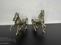 Pair of bronze stallions / horses / horse. #5344