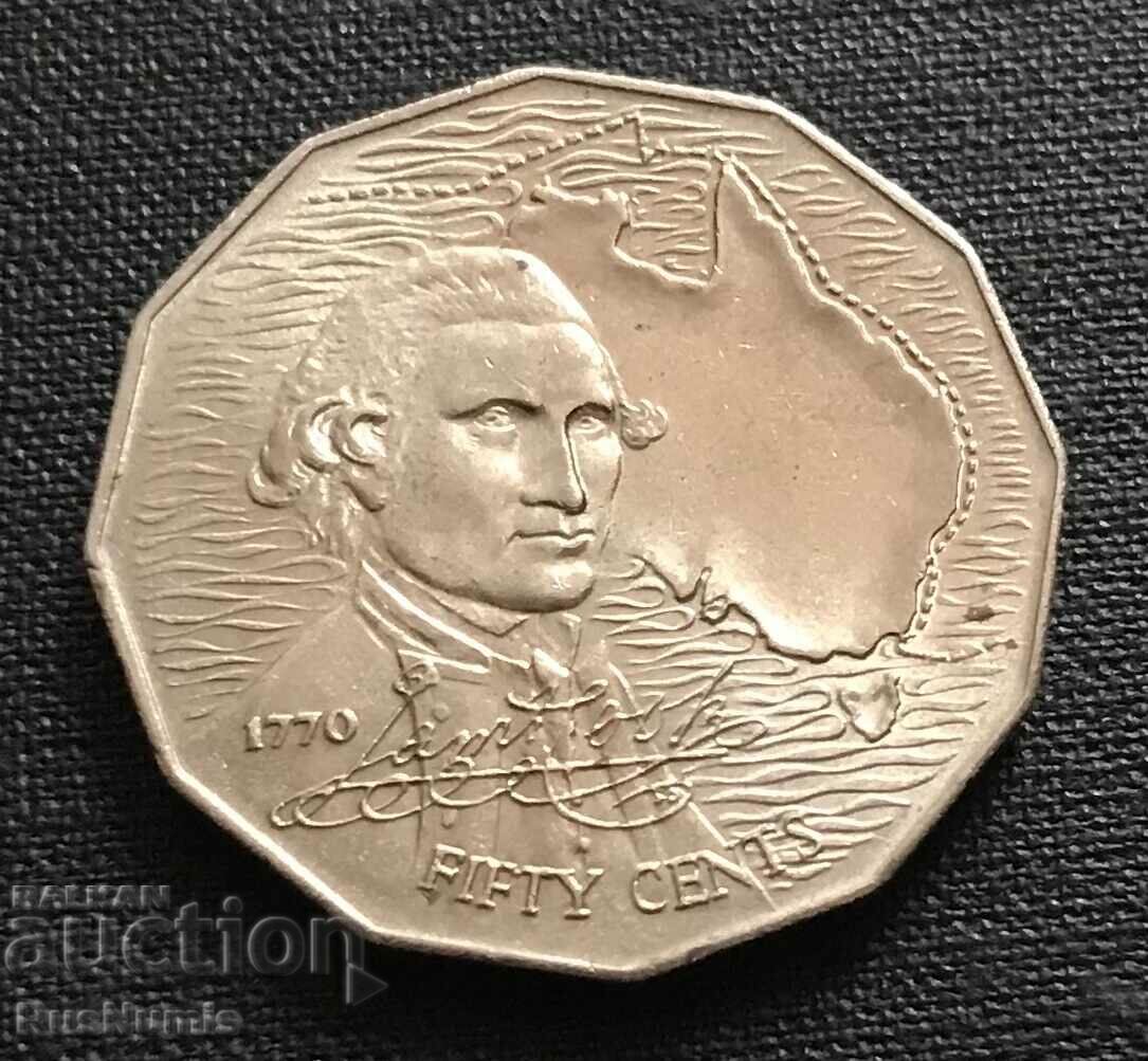 Australia. 50 cents 1970 Captain Cook. UNC.
