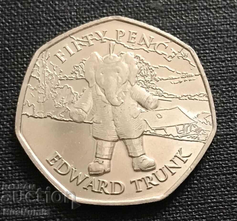 Isle of Man.50 pence 2020.Rupert Bear (Edward Trunk).UNC.