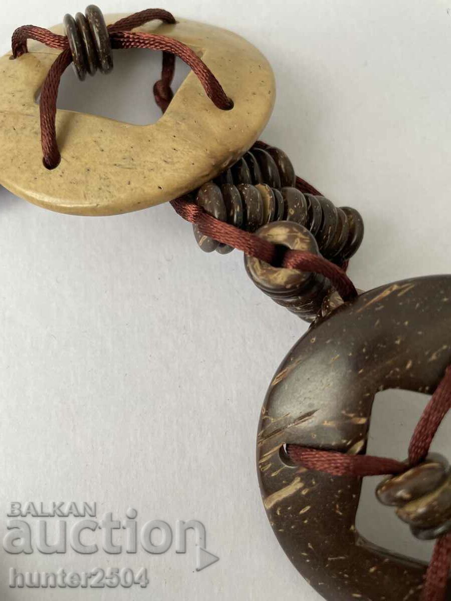 Collar-cord with elements of natural materials, 100 cm with price 19.95 BGN | € 10.20 Collar-cord with elements of natural materials, 100 cm with price 19.95 BGN | € 10.20