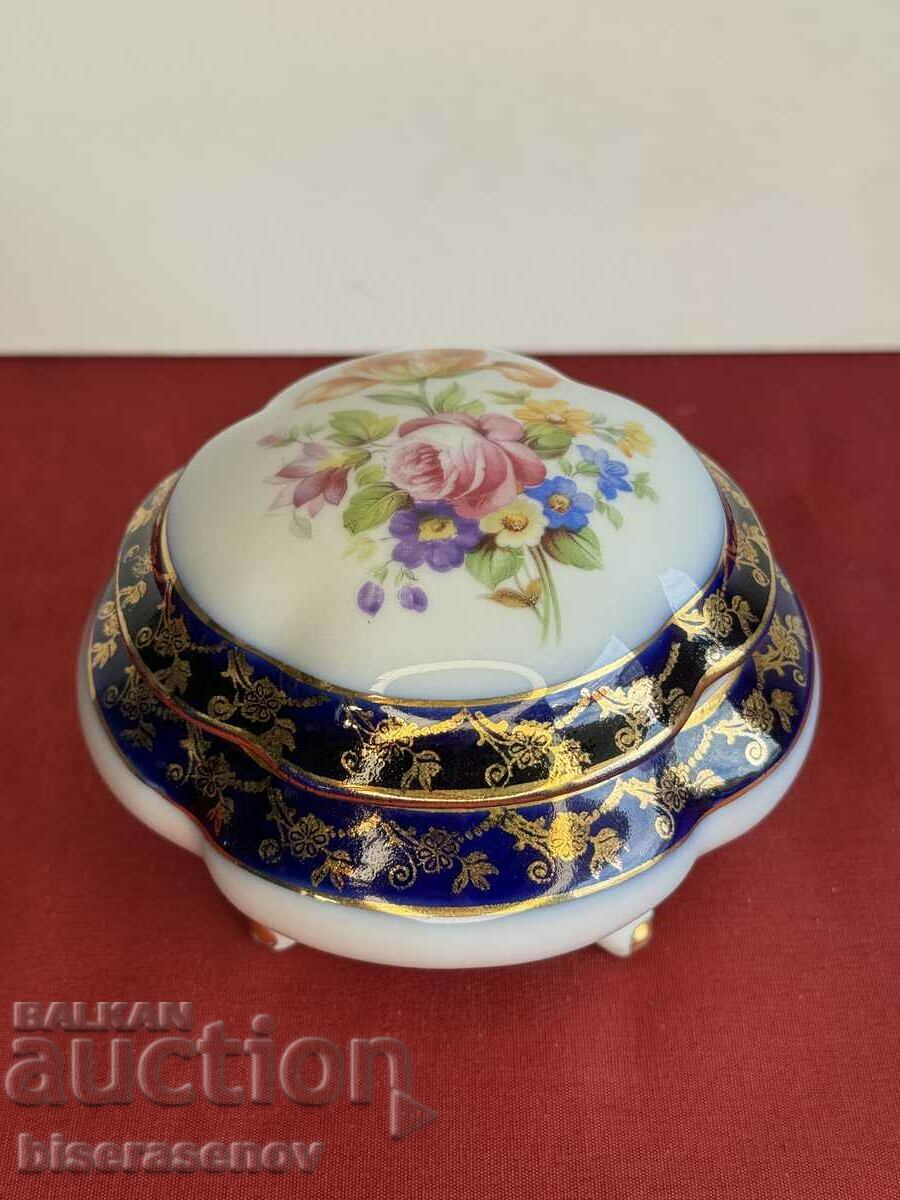 Beautiful porcelain jewelry box with markings