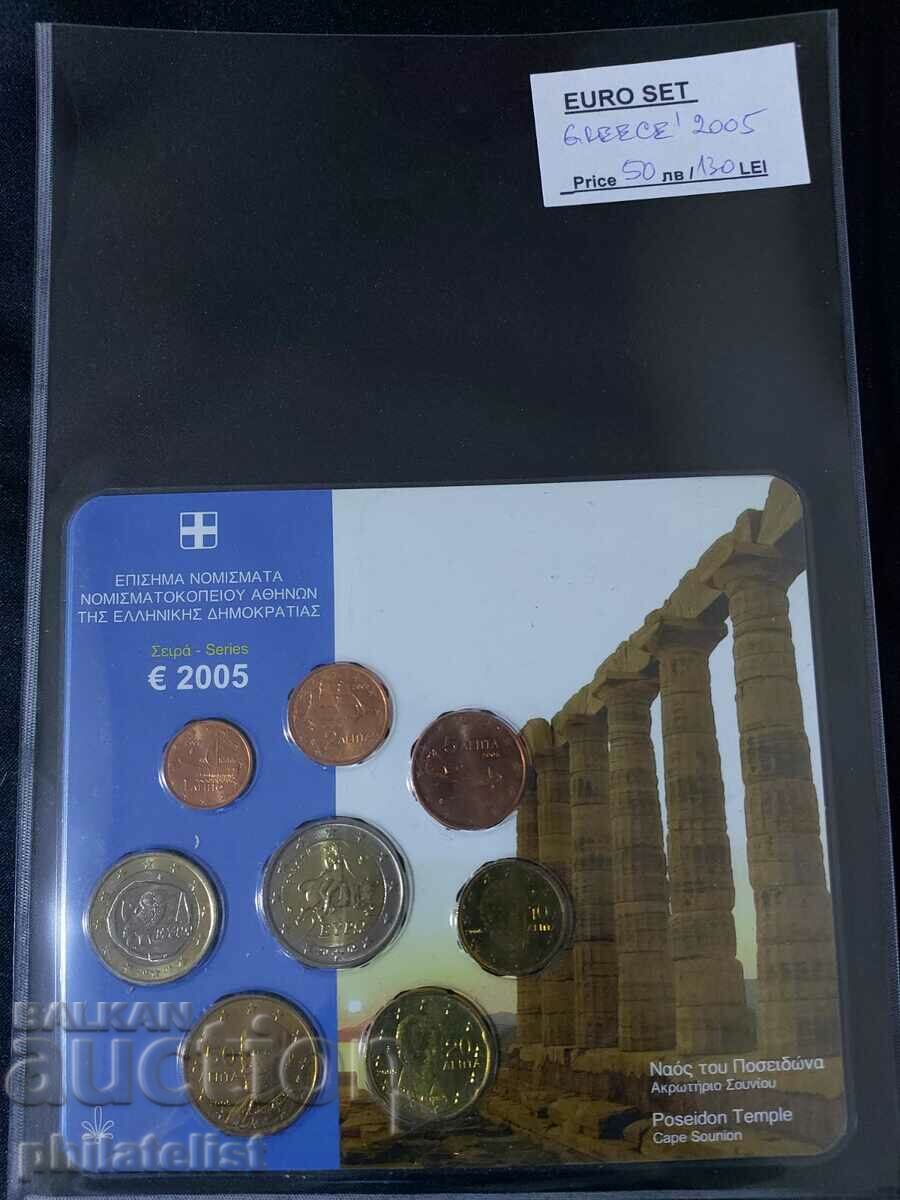 Grecia 2005 - Set complet de euro bancar de la 1 cent la 2 euro