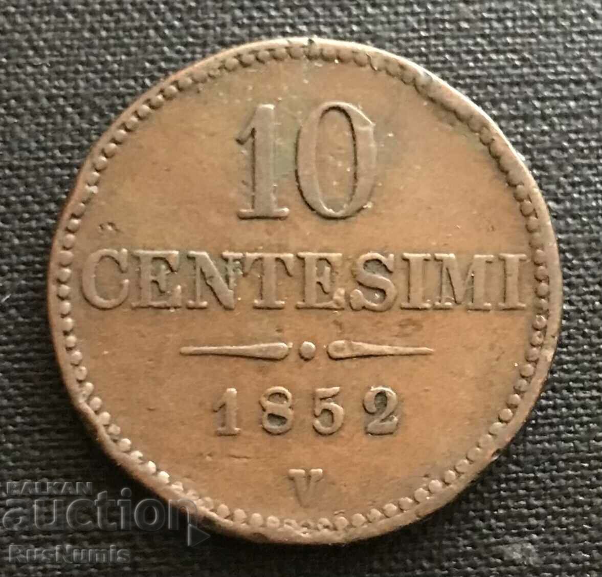 Lombardy-Venice. 10 centesims 1852