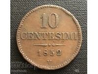 Lombardia-Venetia. 10 centesimi 1852
