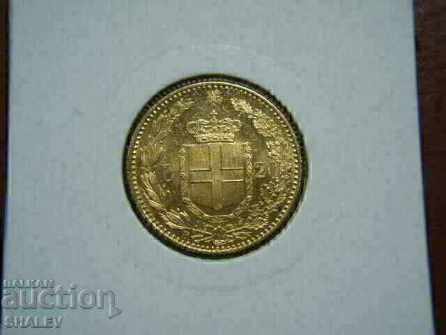 20 Lire 1885 Italy (20 лири Италия) /1/ - AU/Unc (злато) с цена € 819.89 | 1603.57 лв.