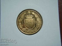 20 Lire 1893 Italy (20 лири Италия) /2/ - AU/Unc (злато)
