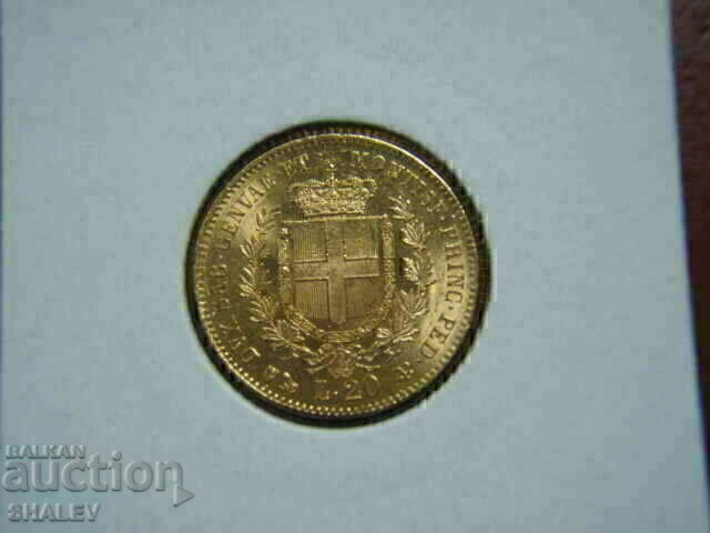 20 Lire 1860 Sardinia / Italia (Sardiniya) - AU (zlato)
