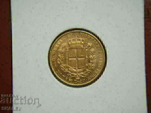 Аукцион 20 Lire 1834 Sardinia / Italy (Сардиния) - XF/AU (злато)