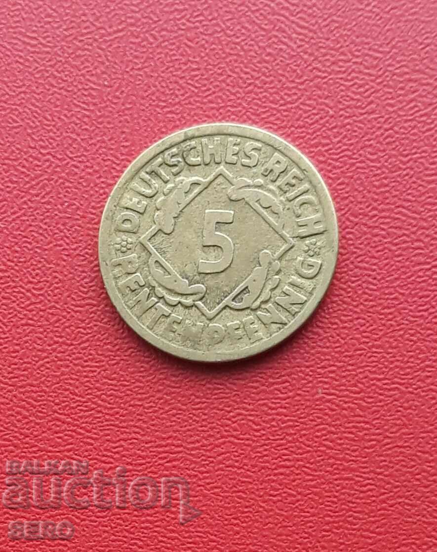 Germany-5 Pfennig 1924 F-Stuttgart