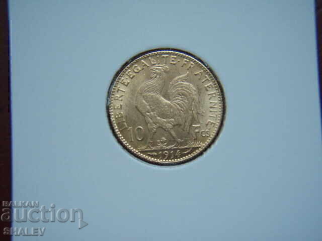 Livrarea 10 franci 1914 Franța /1/- XF/AU (aur)