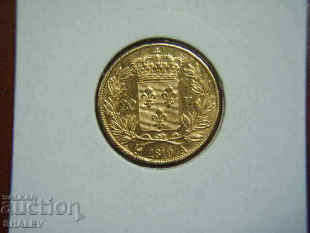 20 Francs 1819 A France/2- XF/AU (gold)