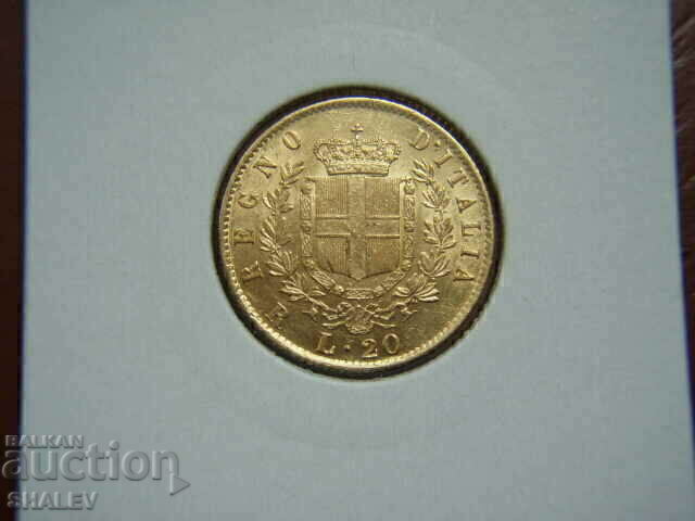 20 Lire 1877 R Italy - AU+ (gold) 20 Lire 1877 R Italy - AU+ (gold)