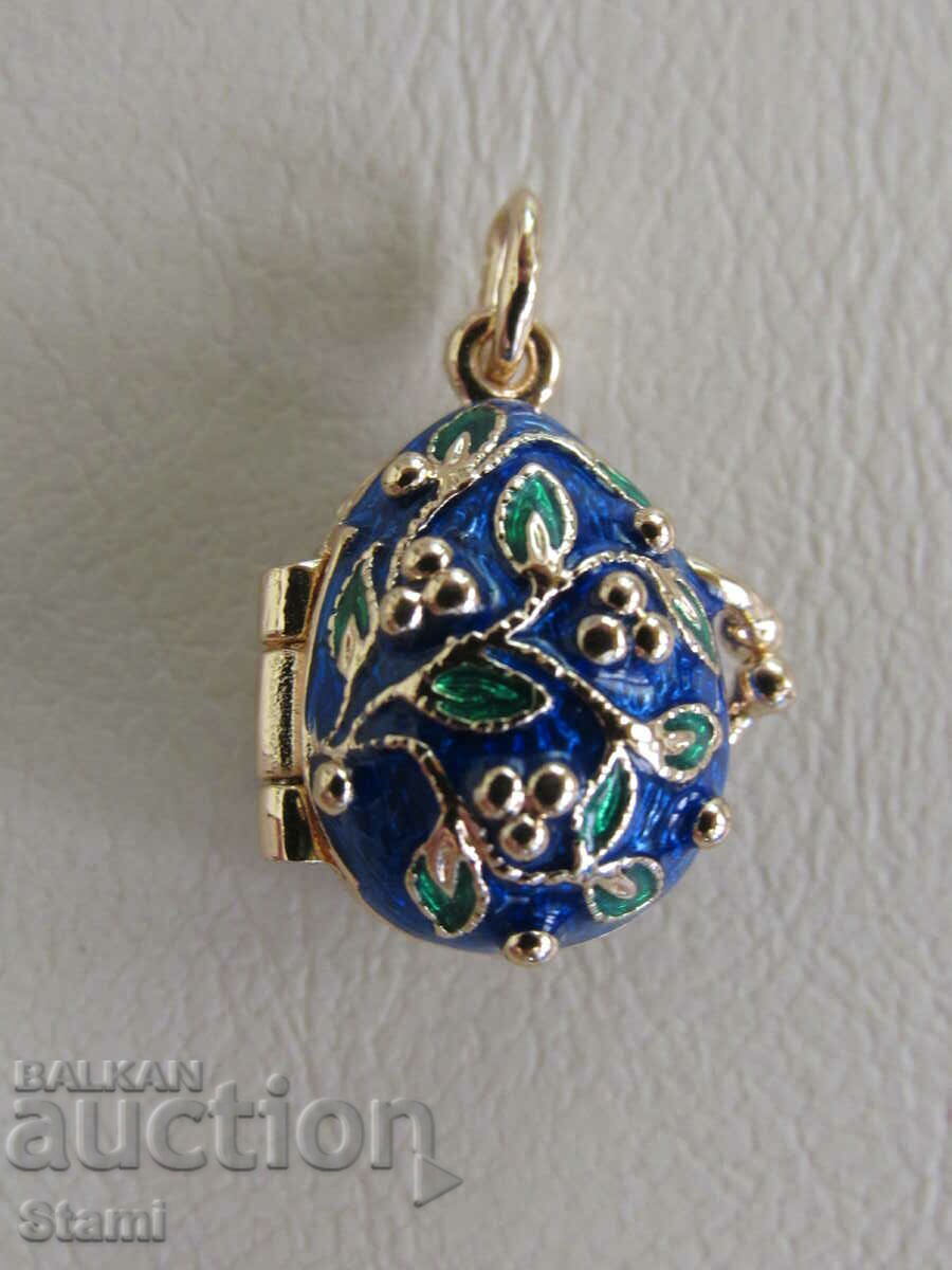 Fine women's pendant necklace - Faberge egg, new