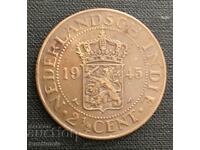 Холандска източна Индия. 2 1/2 цента 1945 г.